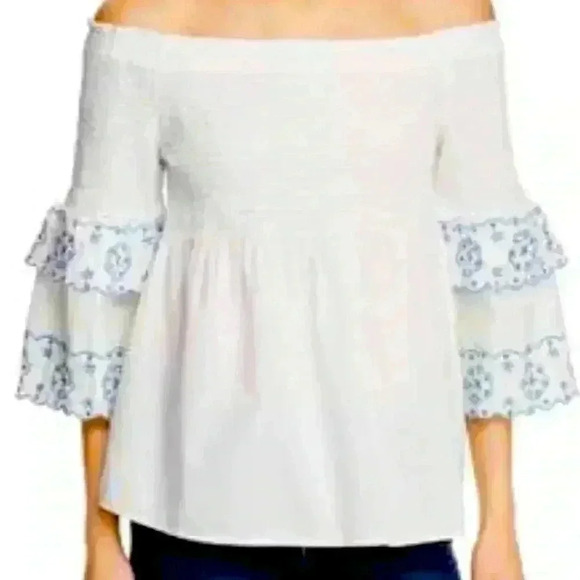 beachlunchlounge Tops - Beach Lunch Lounge Women’s Off Shoulder White Blouse